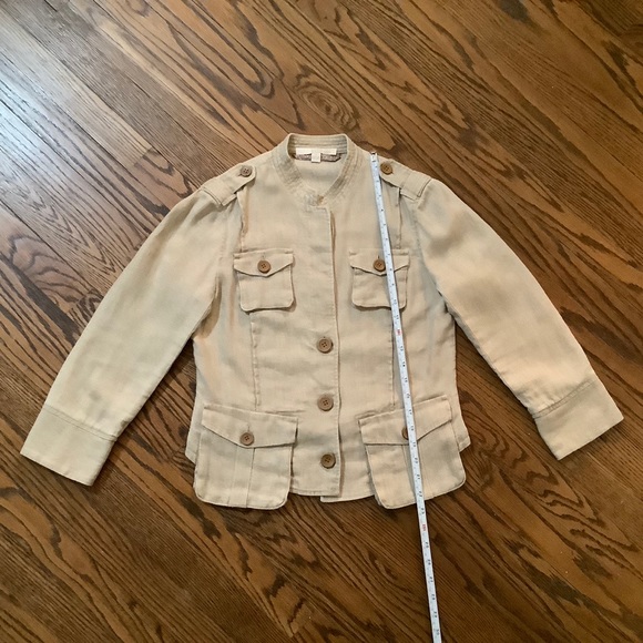 Banana Republic Heritage Tan Jacket 100% Flax Size 4 - Picture 6 of 7
